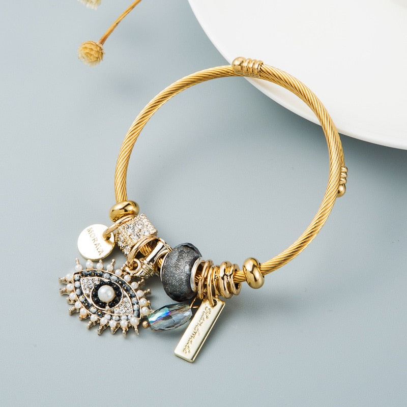 Evil Eye Love Bracelet | Evil Eye Bracelet | WHITE PEARL