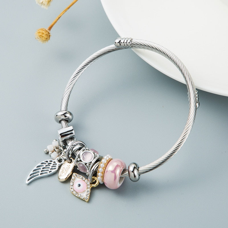 Evil Eye Love Bracelet | Evil Eye Bracelet | WHITE PEARL