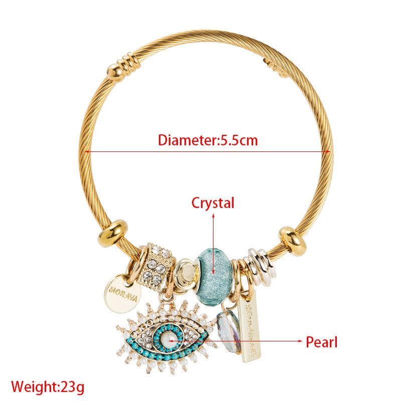Evil Eye Love Bracelet | Evil Eye Bracelet | WHITE PEARL