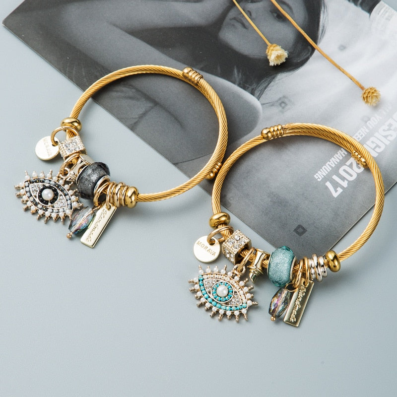 Evil Eye Love Bracelet | Evil Eye Bracelet | WHITE PEARL