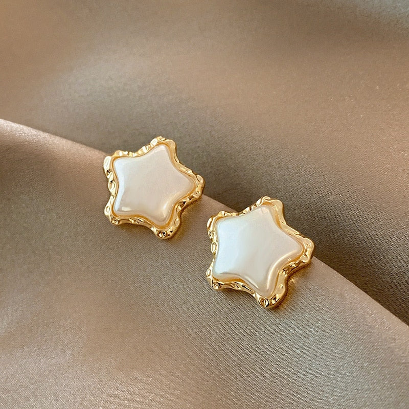 Vintage Zircon Stud Earrings | Zircon Stud Earrings | WHITE PEARL